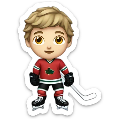 Boy hockey player sticker