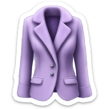Realistic isolated open lavender fuzzy velvet feminine fashion  jacket. sticker