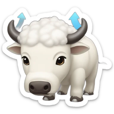 appa white flying bison from avatar the last airbender with blue arrow on forehead sticker