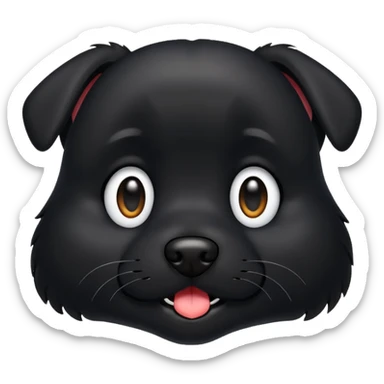 perro negro emoji para copiar y egar sticker