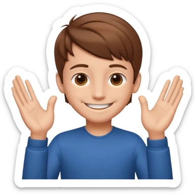 Smart boy namaste emoji sticker