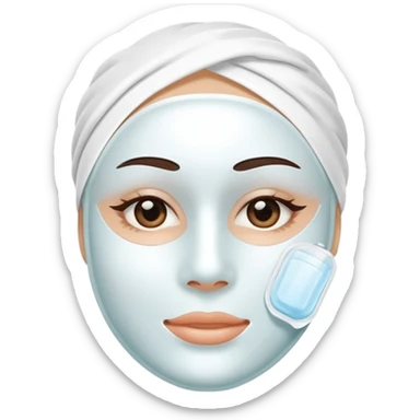a white skincare beauty mask pack for face, without real person's face sticker
