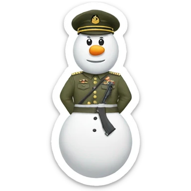 Snowman with army uniform sticker