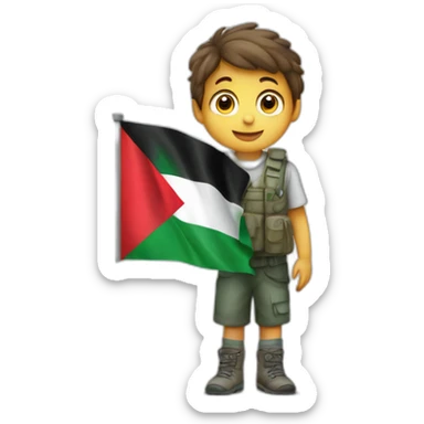 Un enfant qui tient un drapeau de la Palestine  sticker
