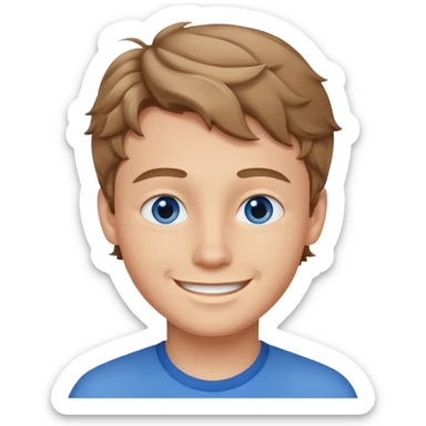 Rapaz jovem com cabelo castanho claro ondulado e curto sticker