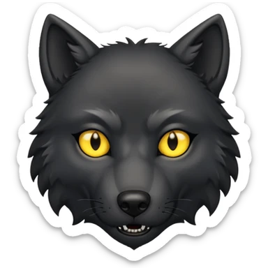 a black wolf raising an eyebrow sticker