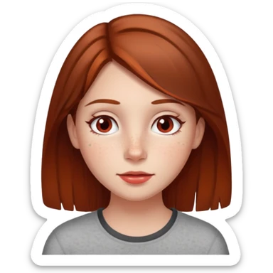 brown haired girl red rimmed eyes sticker