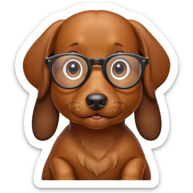 Wiener dog with glasses  sticker
