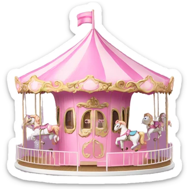 pink carousel house sticker