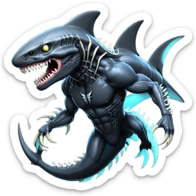  Venom-Shark-Xenomorph-hybrid-fantasy-creature (full body) sticker