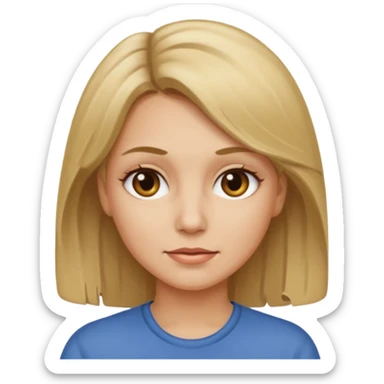 Dirty blonde hair girl with middle aged sticker