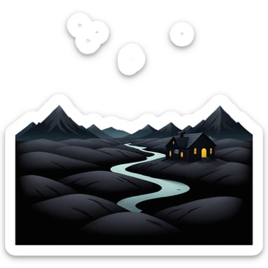 dark and eerie scene, the entire world covered in darkness. The sky is deep black with no stars or light, no moon, no glow just total void and silence. The atmosphere feels ominous and unsettling, as if darkness has swallowed everything. No characters, no visible light sources sticker