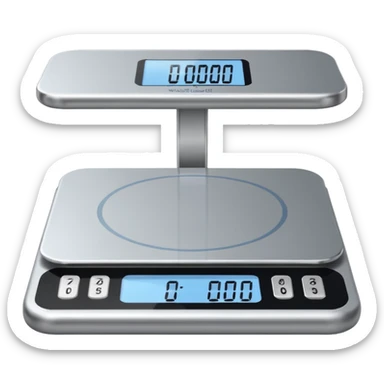 Weighing scale showing numbers sticker
