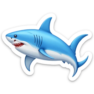 Crea un emoji de un tiburón con zapato azules sticker