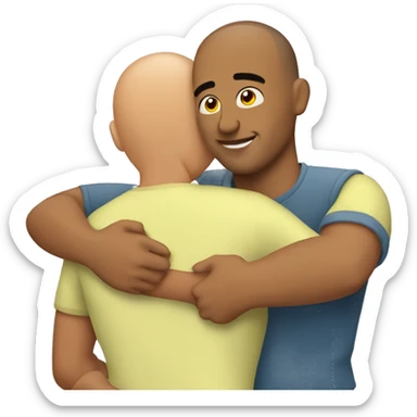 Buzz cut guy hugging a Latin woman sticker