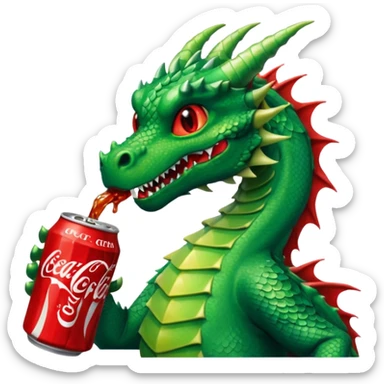 Un dragon tomando coca sticker