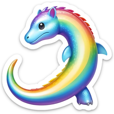 white iridescent rainbow-gradient shiny Fakémon (full body) sticker