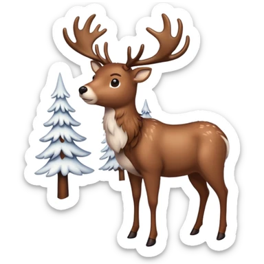 create some realistic christmas raindeers pausing sticker