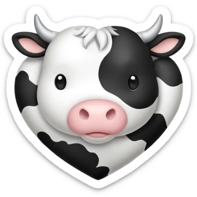 Cute heart with cow print pattern sticker