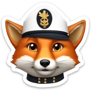 fox wth admiral hat sticker