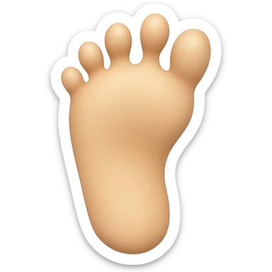 Create a left human foot in the style of a 3D emoji look, matching the reference image style, with a transparent background. sticker
