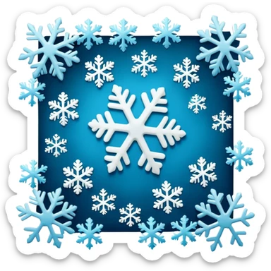 Falling snowflakes, felt texture, scrapbooking sticker