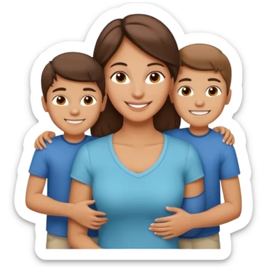 Light brunette fit mom with 3 sons sticker