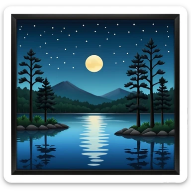 arkansas lake in the night sticker