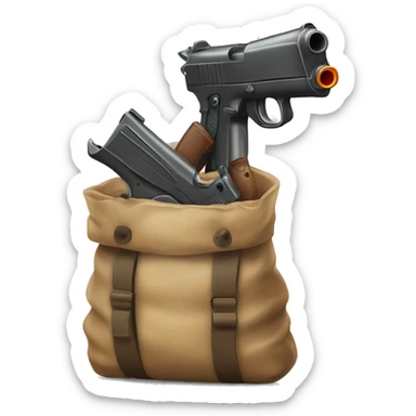 Pistolets a moitié dans un sac  sticker