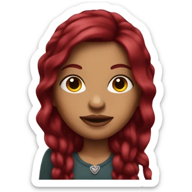 Tattooed woman with long burgundy hair sticker