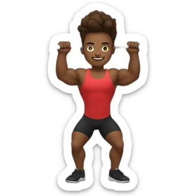 Weightlifter doing a snatch  sticker