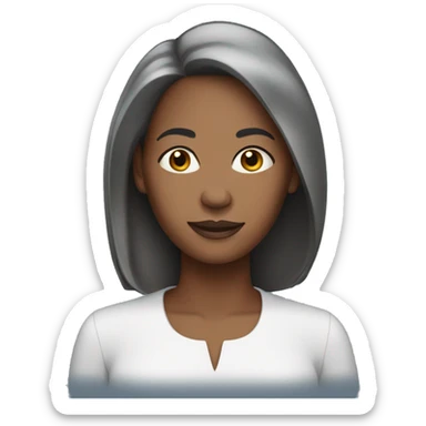 African American Woman in Her 50s with straight hair sticker