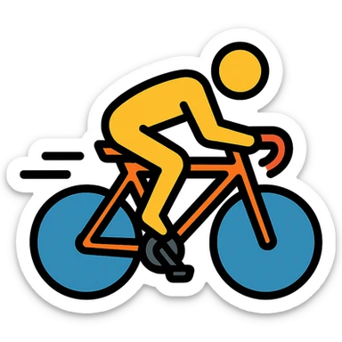 cyclist sprinting, energetic, dynamic sticker