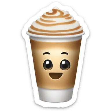 Latte in a to go cup  sticker