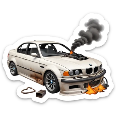 BMW car crash  sticker