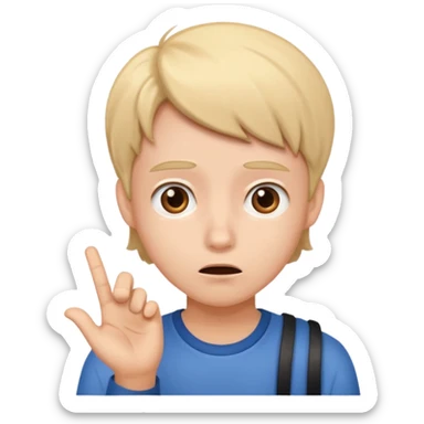 student with a confused expression asking a question sticker
