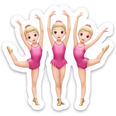 Dance gymnastics kids pink sticker