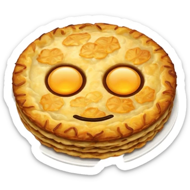 emoji of a Swiss rösti, round, golden and crispy sticker