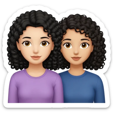a pretty bratz fair girl with curly black hair with another girl bestfriend. Seconc girl has straight hair and is tan sticker