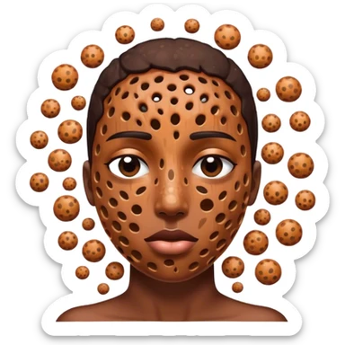 Close eye Trypophobia glitched face  sticker