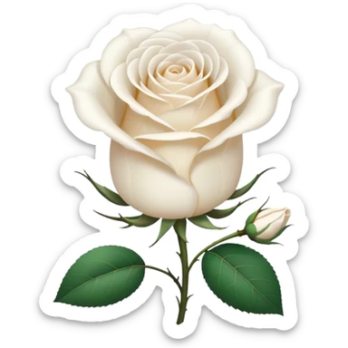 white rose, without green leaves, just flower sticker