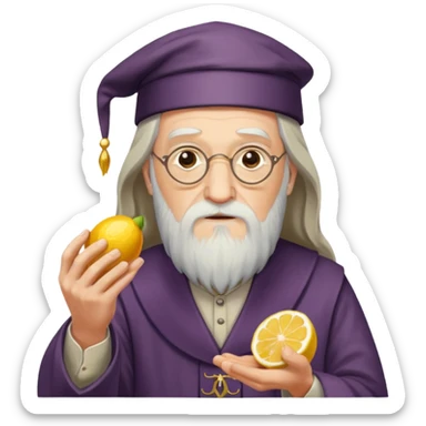 Dumbledore with Pieces of Lemon marmalade in his hands sticker