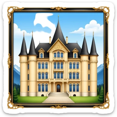 A hotel icon like gstaad palace sticker