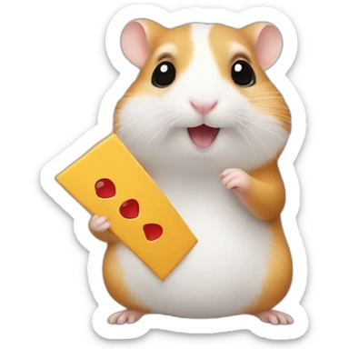 hamster holding a piece sign sticker