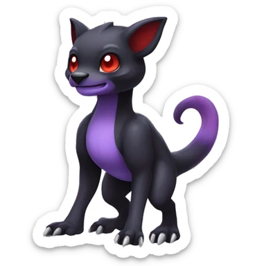 Cute cool dark black red purple animal hybrid Fakemon full body sticker