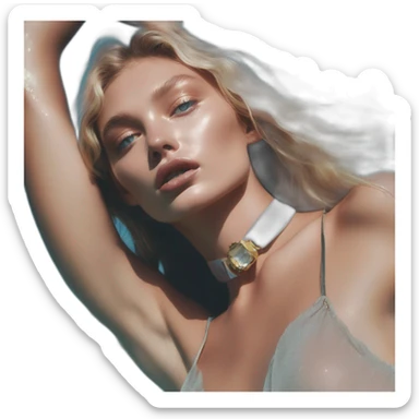 elsa hosk, lui, david bellemere, Bare belly, Wings, Choker, Bathed in shadows, FOV 90 degrees, short lighting, L USM, Cold Colors, gilded technique, extremely hyper aesthetic, absurdres sticker