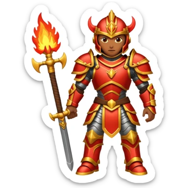 fire armored warrior sticker