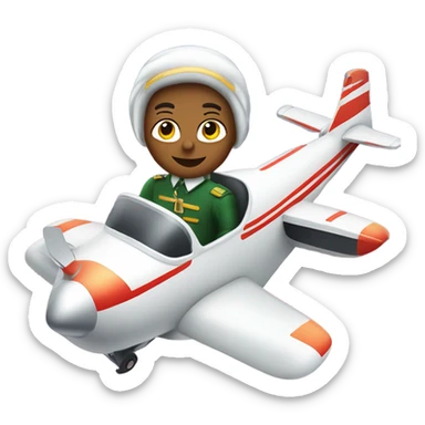 Christmas pilot flying a small two passenger with light skin plane wishing merry Christmas sticker