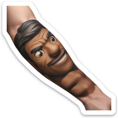 Flexing arm brown tattoo sleeve  sticker