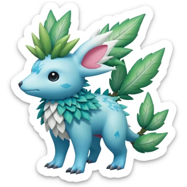 Blue hydro-elemental Virizion-Trico-Amaura-Shaymin-hybrid-creature (full body) sticker